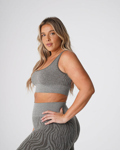 Women Khaki Green Zebra Eclipse Seamless Bra | NVGTN