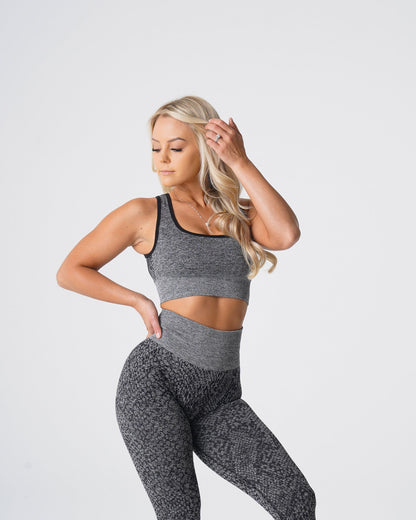 Women Black Speckled Snakeskin Eclipse Seamless Bra | NVGTN