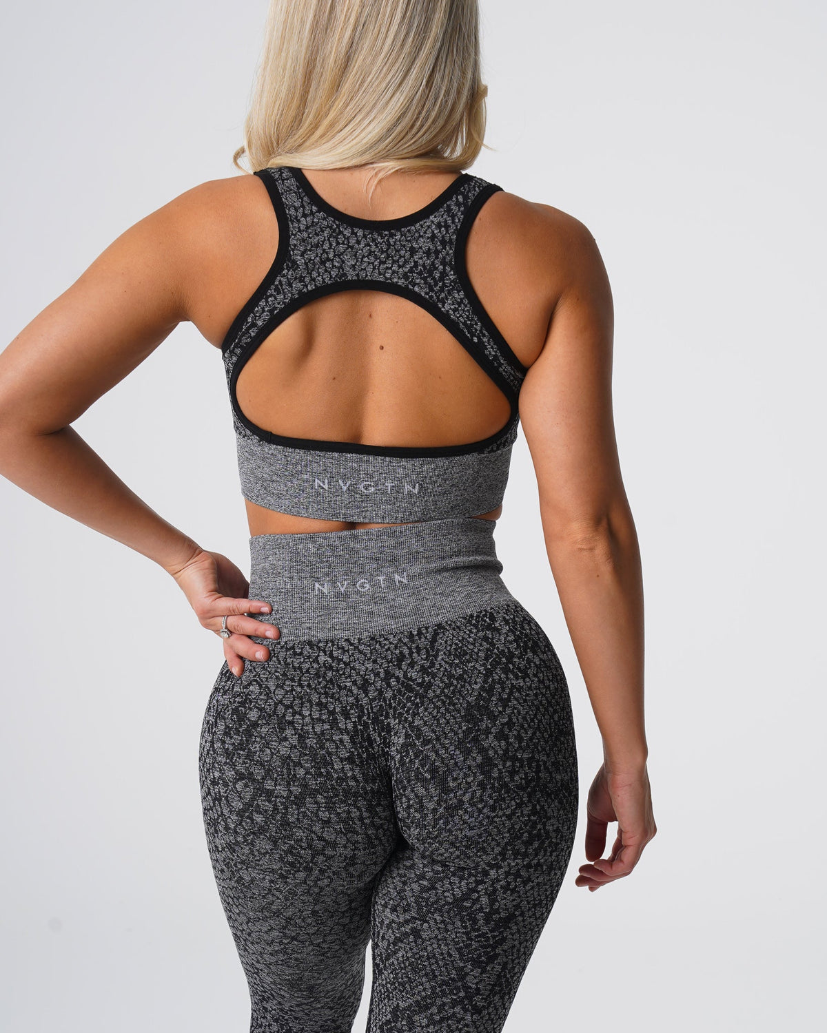 Women Black Speckled Snakeskin Eclipse Seamless Bra | NVGTN