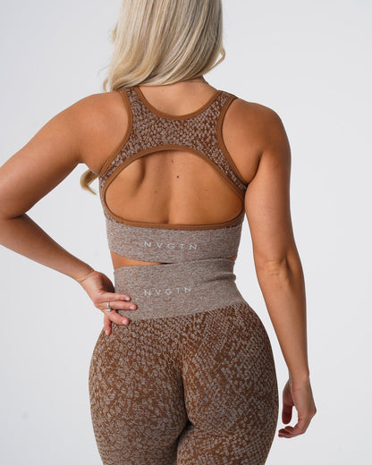 Women Mocha Snakeskin Eclipse Seamless Bra | NVGTN