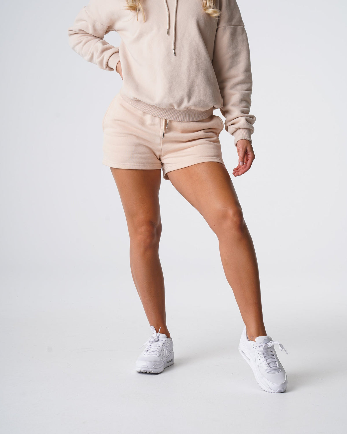 Women Beige Essential Lounge Shorts | NVGTN