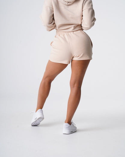 Women Beige Essential Lounge Shorts | NVGTN