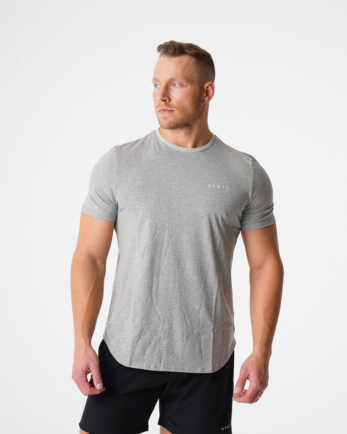 Men Grey Pulse Fitted Tee | NVGTN