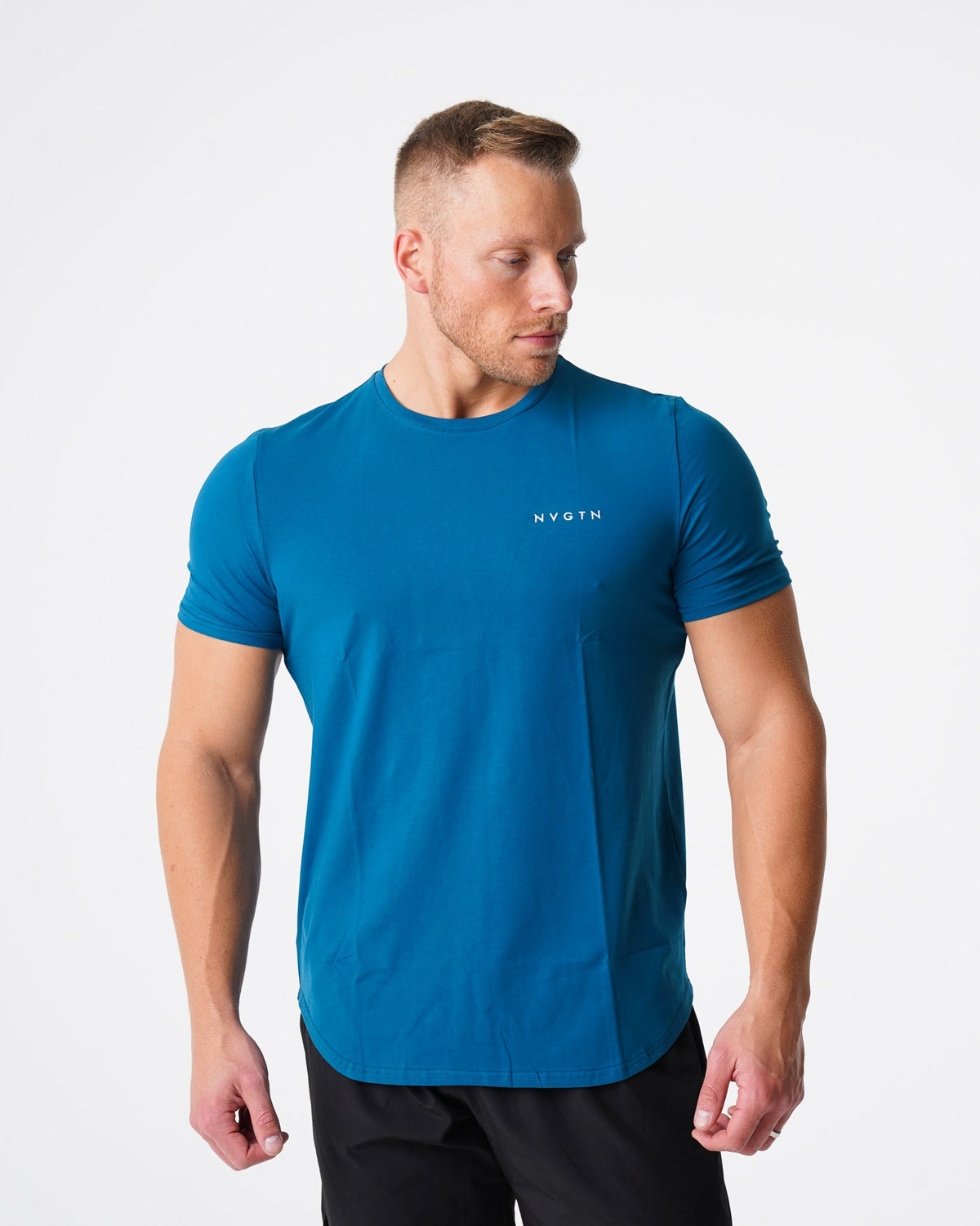Men French Blue Pulse Fitted Tee | NVGTN