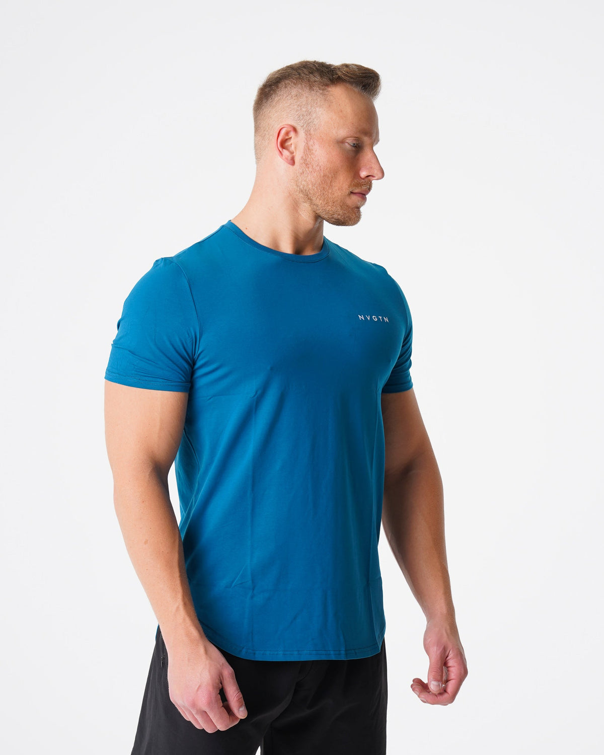 Men French Blue Pulse Fitted Tee | NVGTN