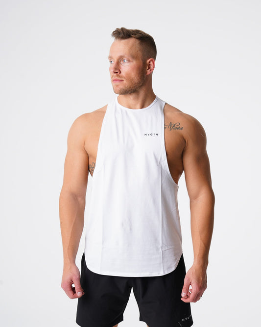 Men White Pulse Edge Tank | NVGTN