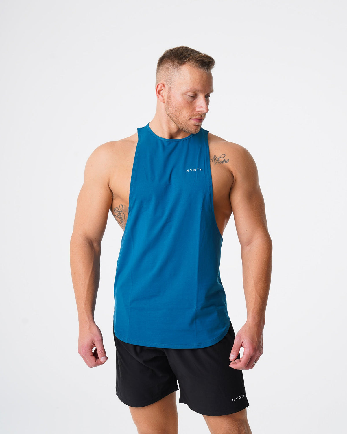 Men French Blue Pulse Edge Tank | NVGTN
