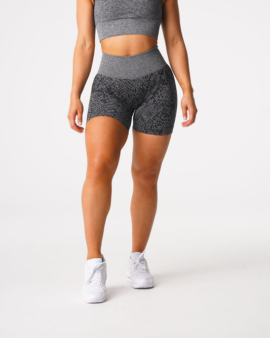 Women Black Speckled Snakeskin Seamless Shorts | NVGTN