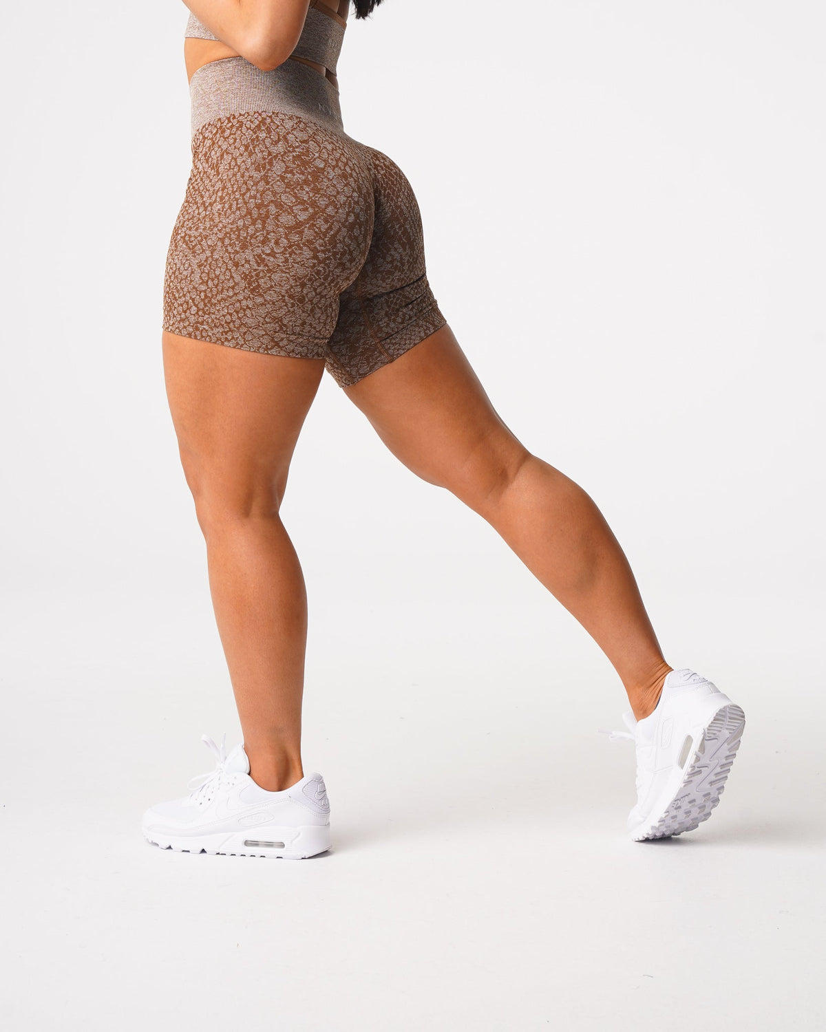 Women Mocha Snakeskin Seamless Shorts | NVGTN