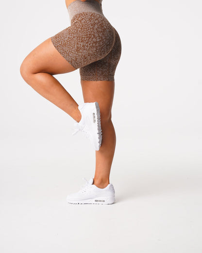 Women Mocha Snakeskin Seamless Shorts | NVGTN