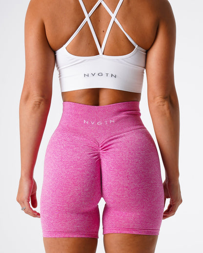 Women Bubble Gum Pink Scrunch Seamless Shorts | NVGTN