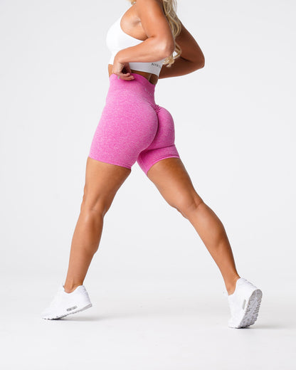 Women Bubble Gum Pink Scrunch Seamless Shorts | NVGTN