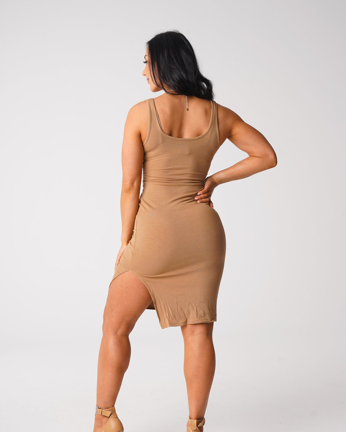 Women Mocha Golden Vibes Cut Out Midi Dress | NVGTN
