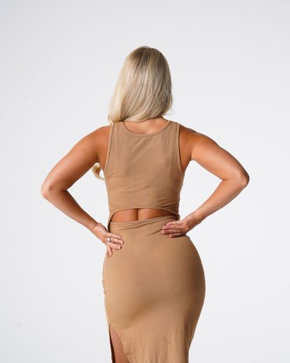 Women Mocha Lost In Paradise Maxi Dress | NVGTN