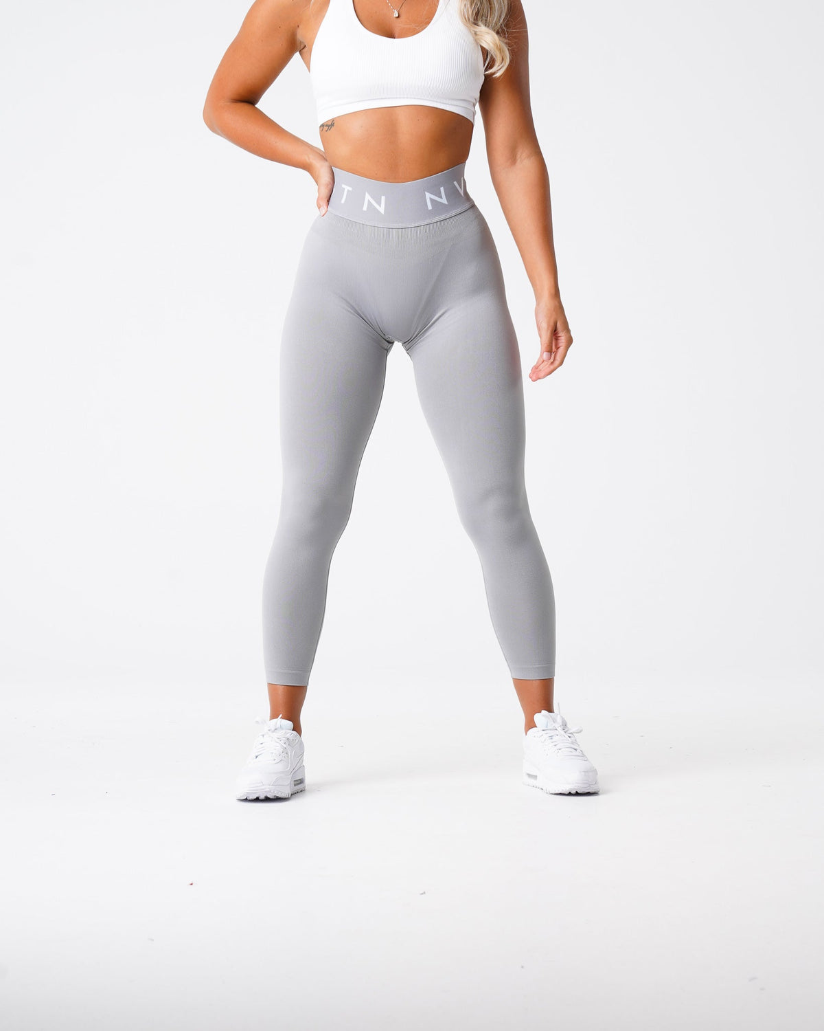 Women Light Grey Sport Seamless Leggings | NVGTN