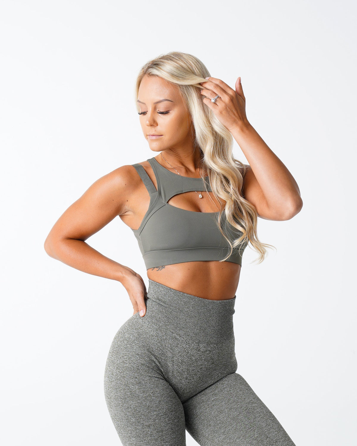 Women Khaki Green Apex Bra | NVGTN