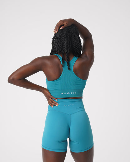 Women Teal Cinched Seamless Bra | NVGTN