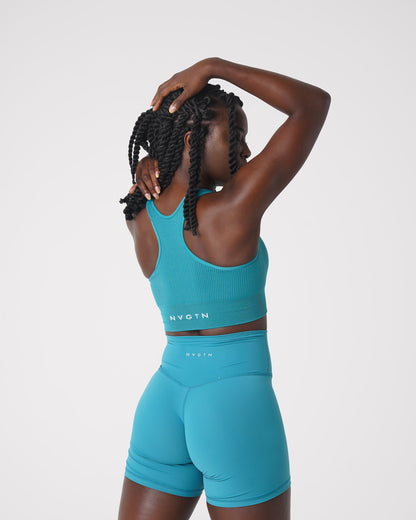 Women Teal Cinched Seamless Bra | NVGTN