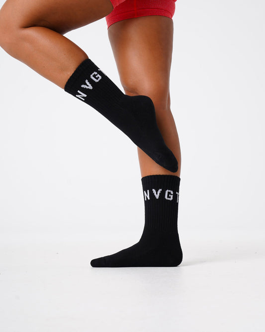 Women|Men Black NVGTN Crew Socks | NVGTN