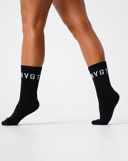 Women|Men Black NVGTN Crew Socks | NVGTN