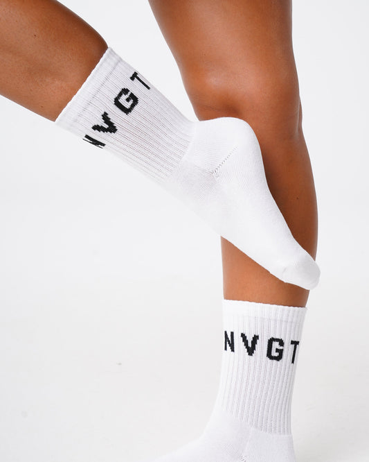 Women|Men White NVGTN Crew Socks | NVGTN