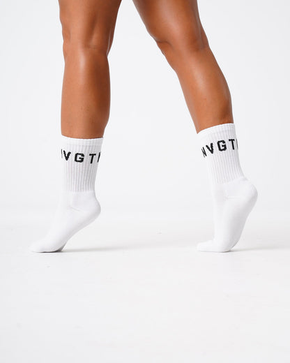 Women|Men White NVGTN Crew Socks | NVGTN