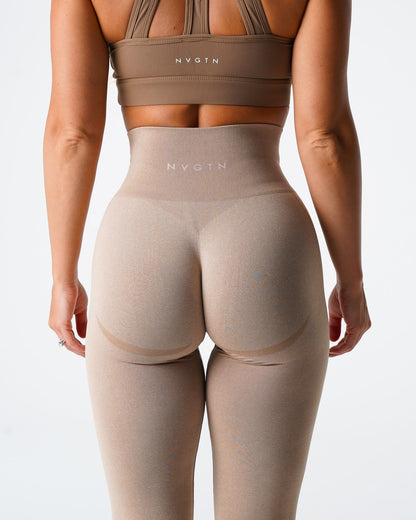 Women Beige Contour Seamless Leggings | NVGTN