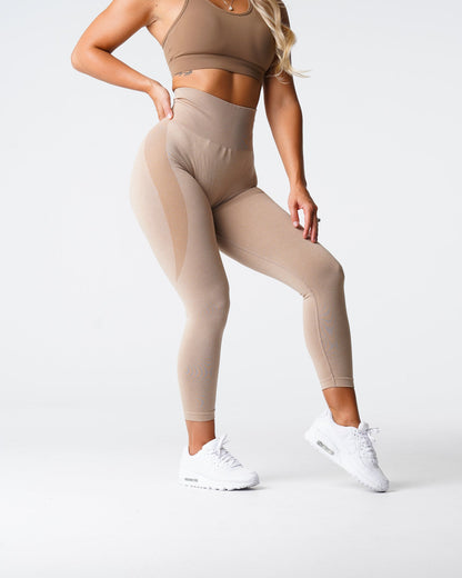 Women Beige Contour Seamless Leggings | NVGTN