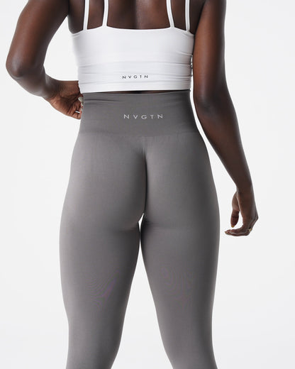Women Charcoal Solid Seamless Leggings | NVGTN