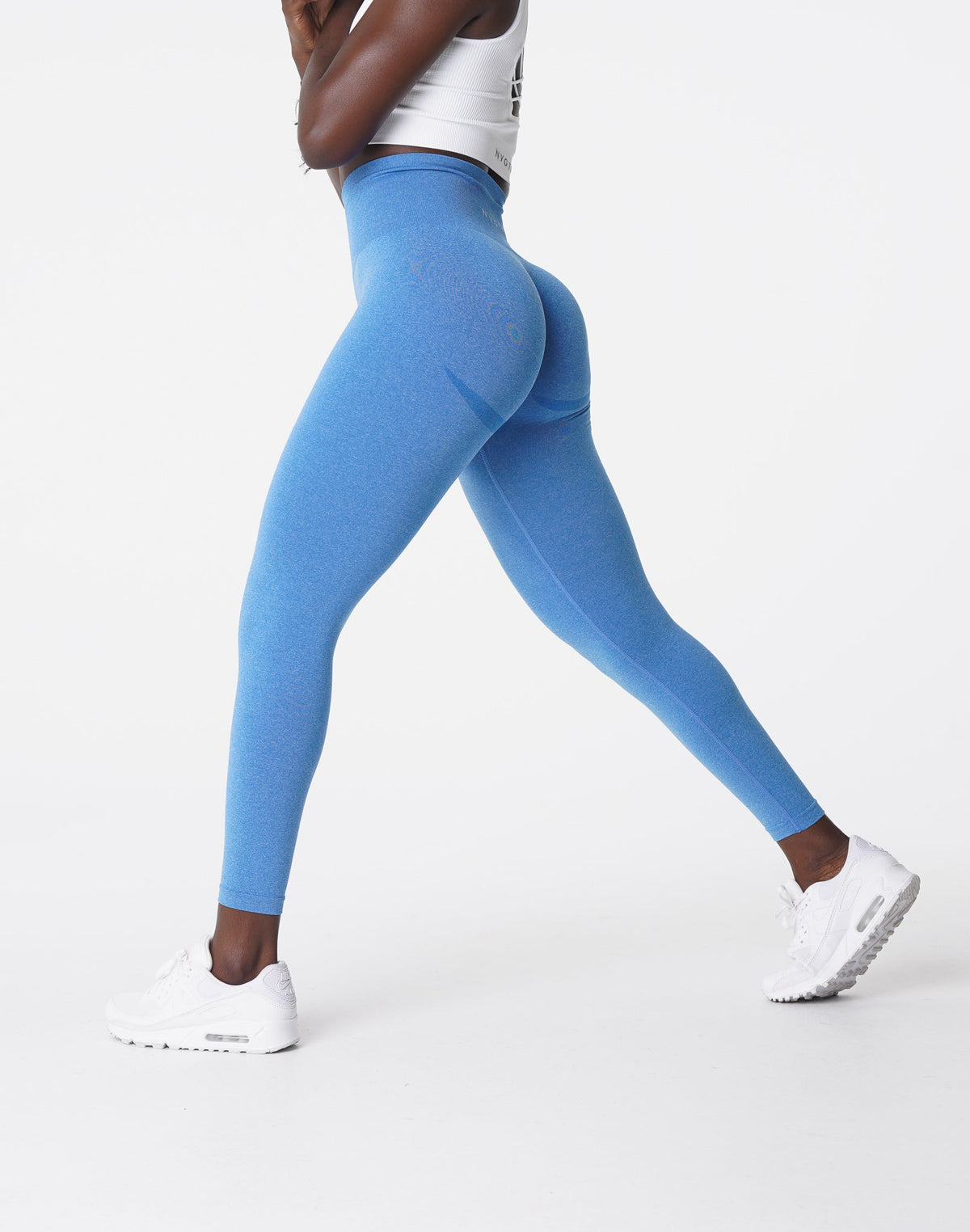 Women Ocean Blue Curve Seamless Leggings | NVGTN
