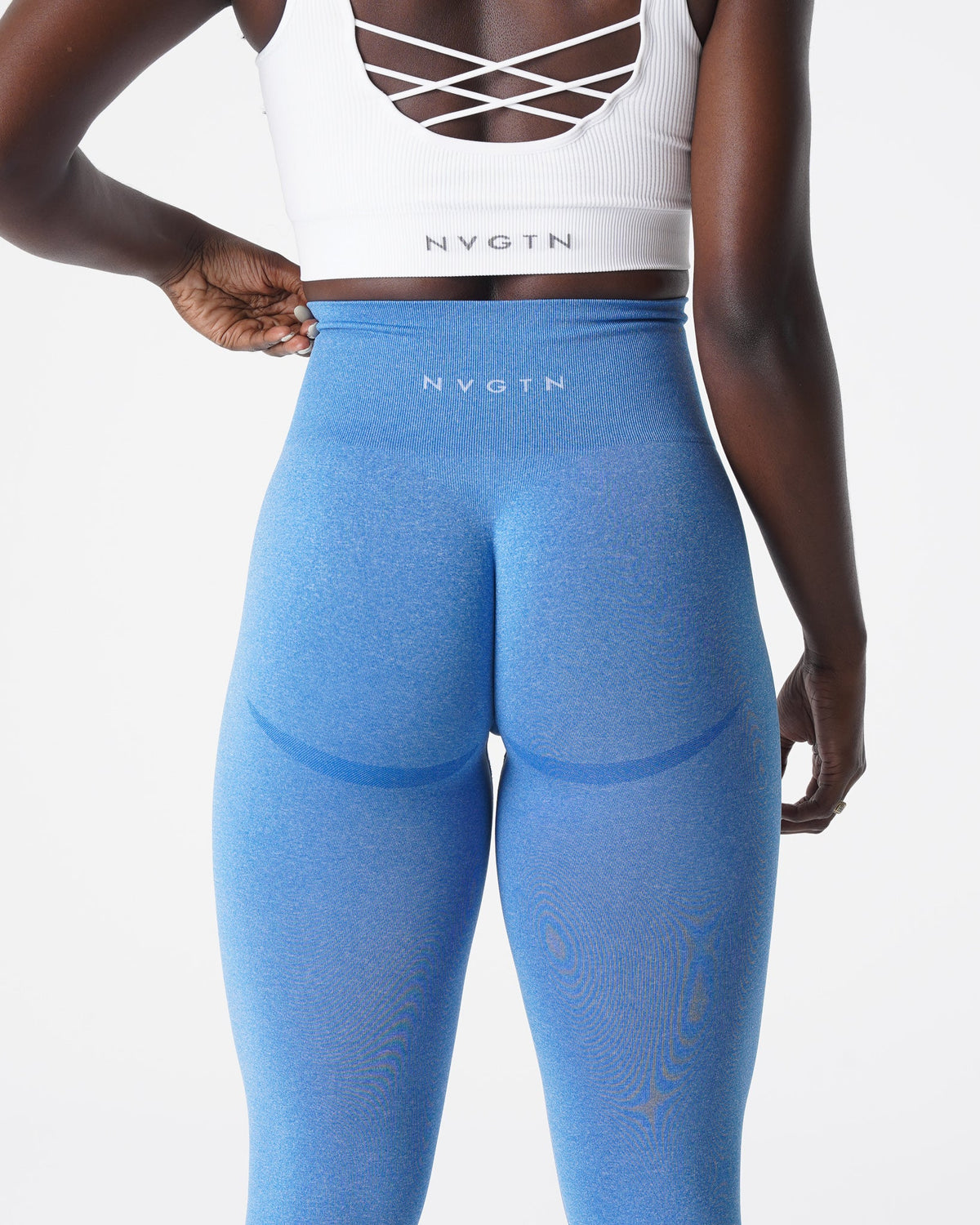 Women Ocean Blue Curve Seamless Leggings | NVGTN