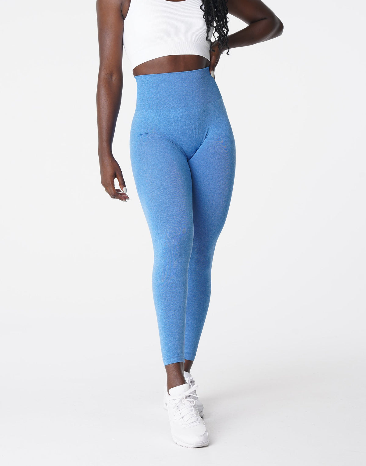 Women Ocean Blue Curve Seamless Leggings | NVGTN