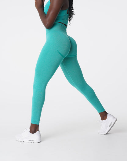Women Turquoise Curve Seamless Leggings | NVGTN