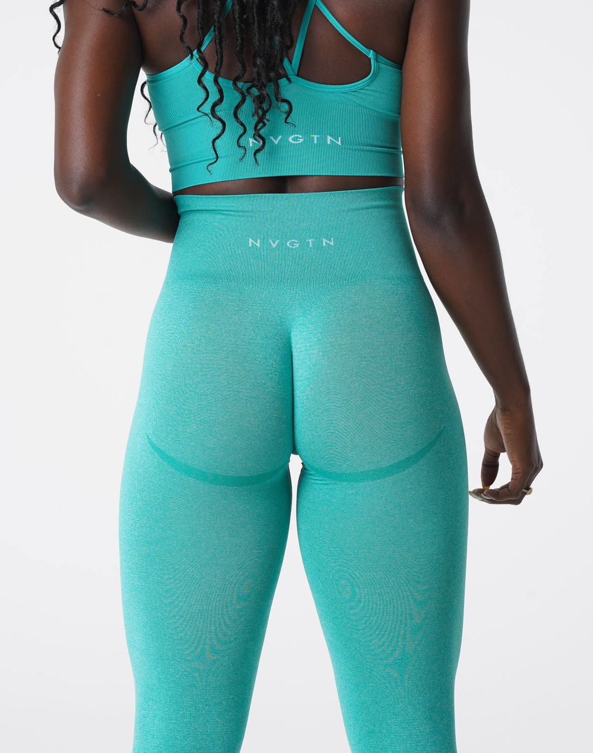 Women Turquoise Curve Seamless Leggings | NVGTN