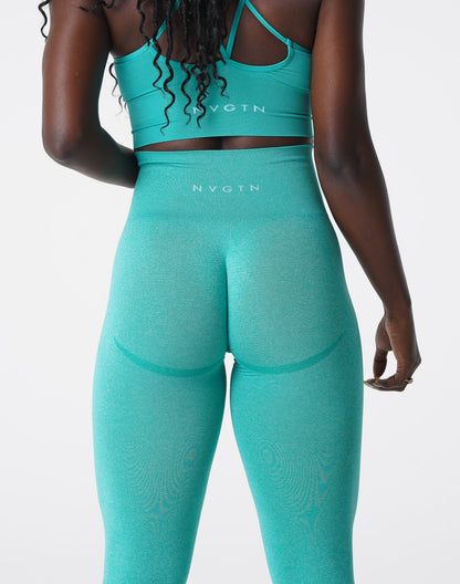 Women Turquoise Curve Seamless Leggings | NVGTN