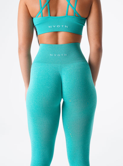 Women Turquoise NV Seamless Leggings | NVGTN