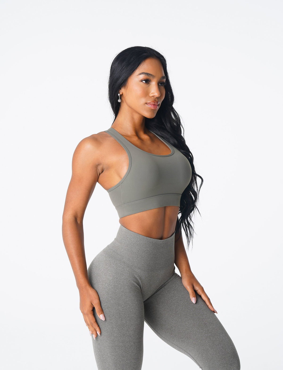 Women Khaki Green Trio Bra | NVGTN