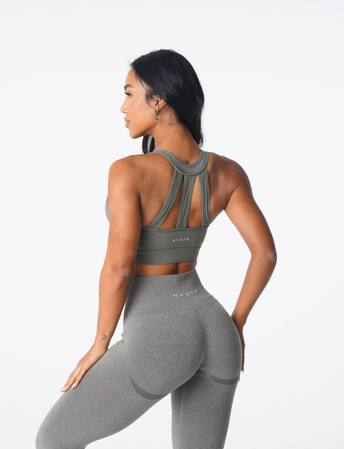 Women Khaki Green Trio Bra | NVGTN