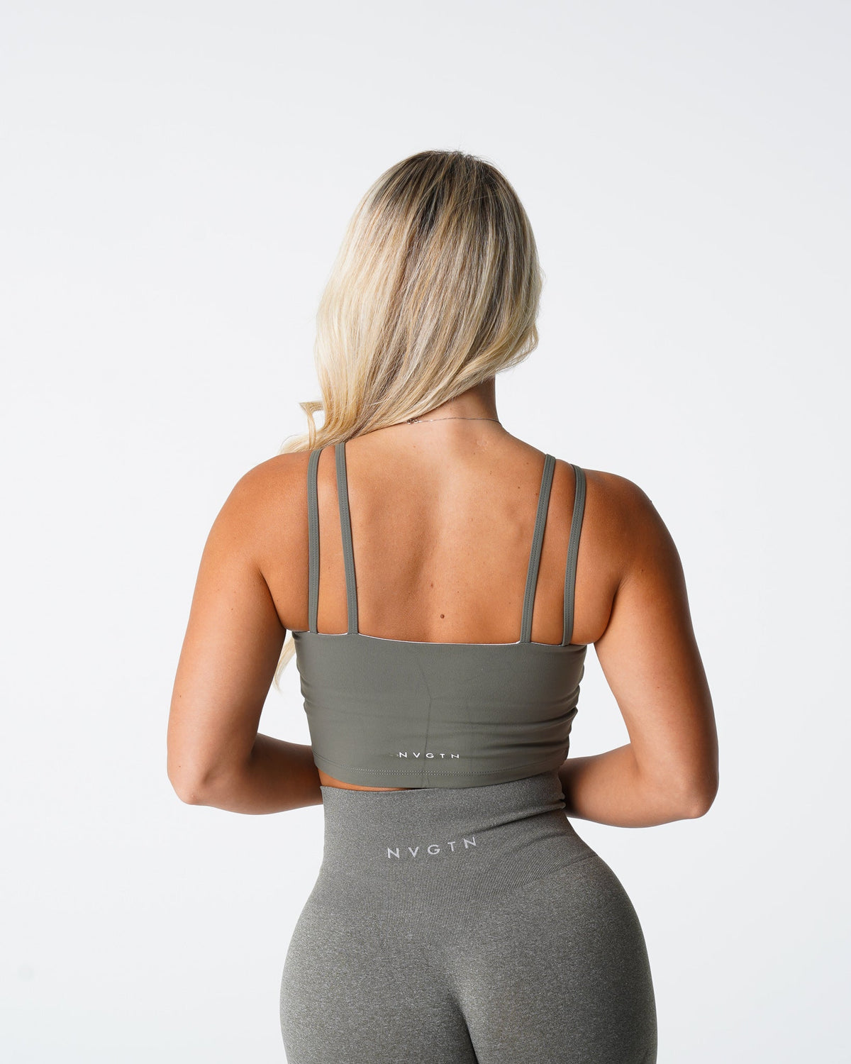 Women Khaki Green Poise Bra Top | NVGTN