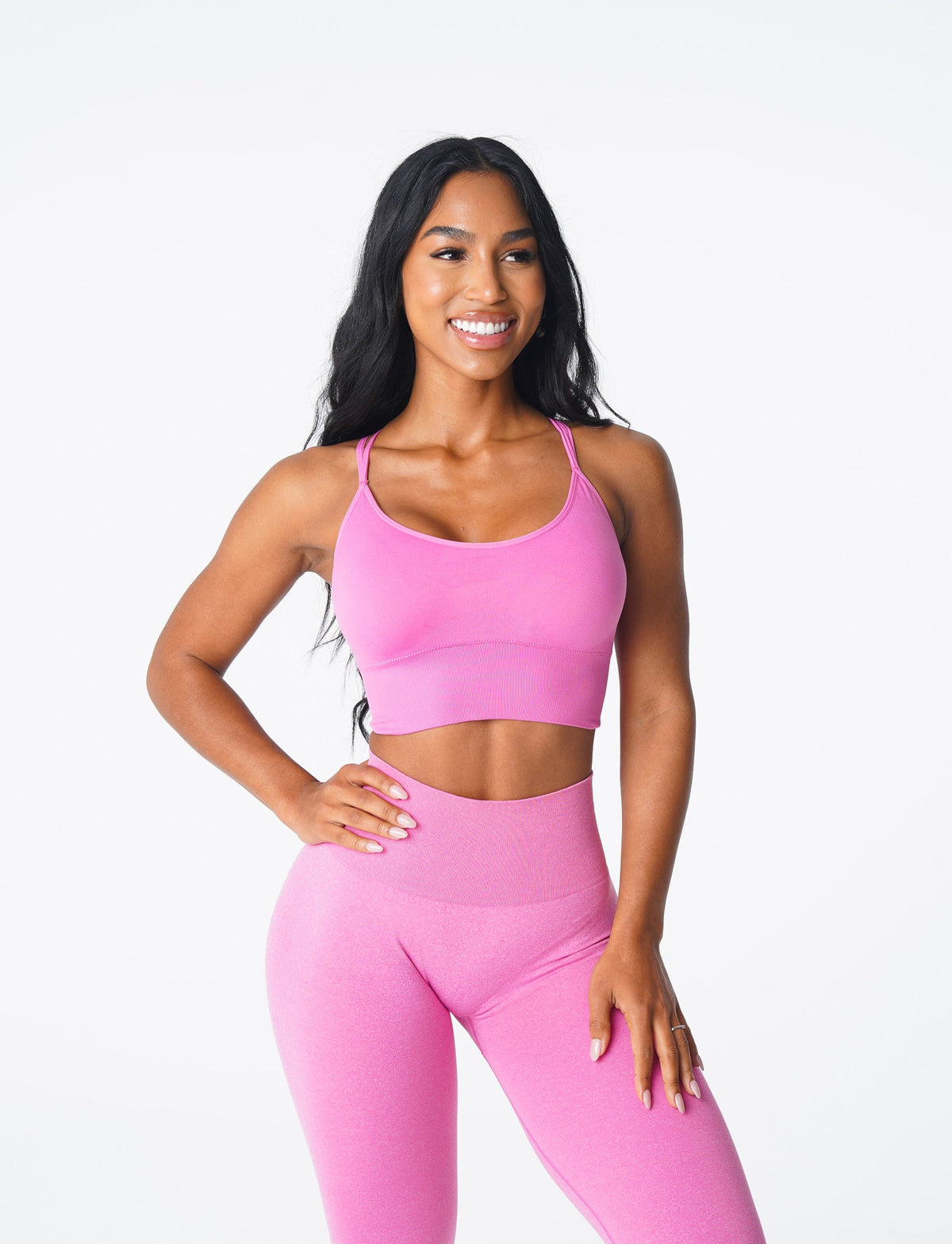 Women Bubble Gum Pink Flourish Seamless Bra | NVGTN