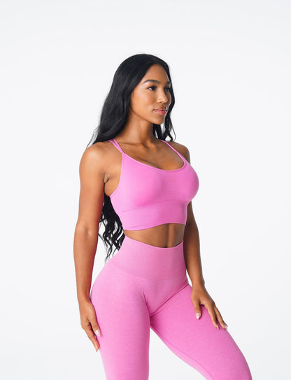 Women Bubble Gum Pink Flourish Seamless Bra | NVGTN