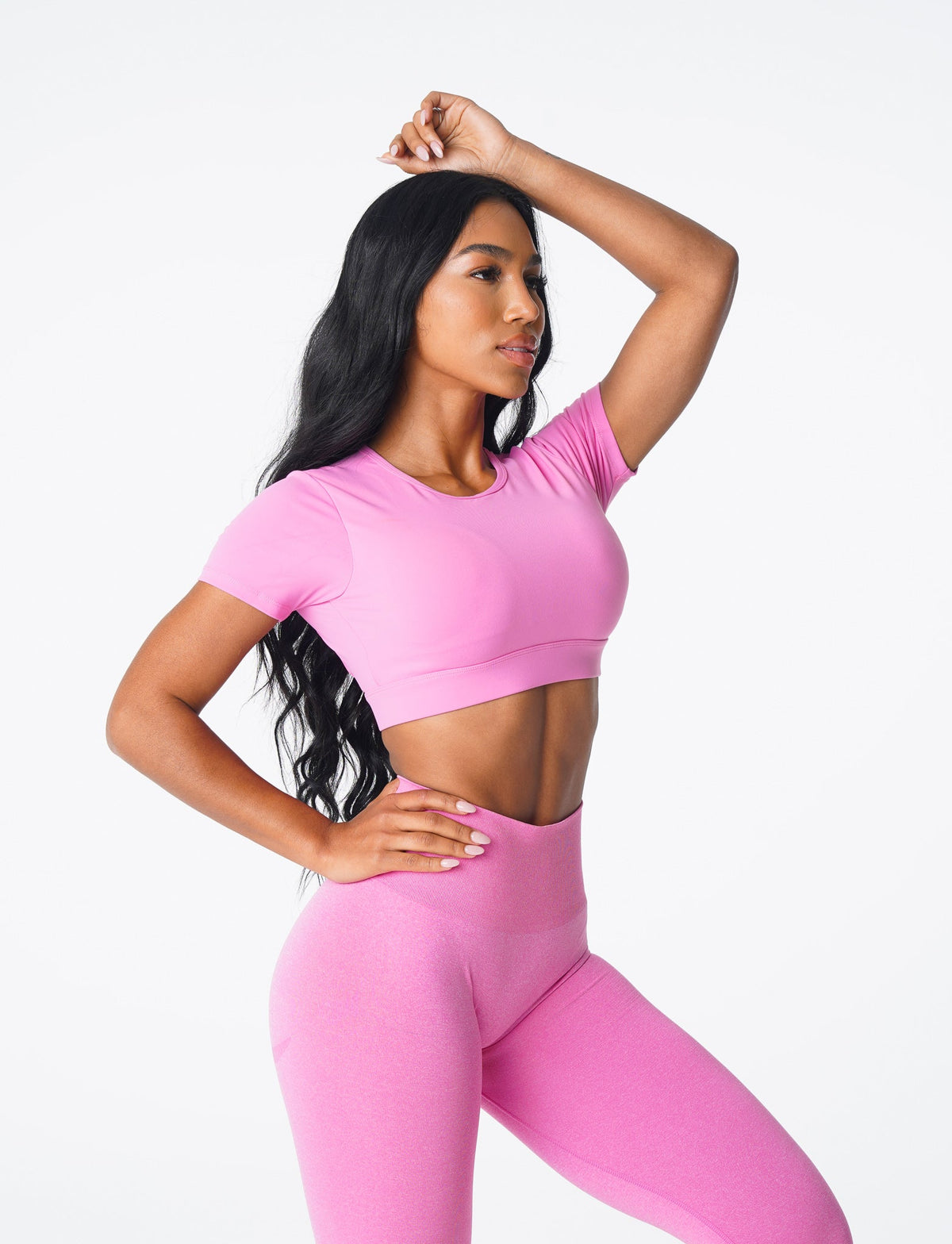 Women Bubble Gum Pink Open Back Tee | NVGTN