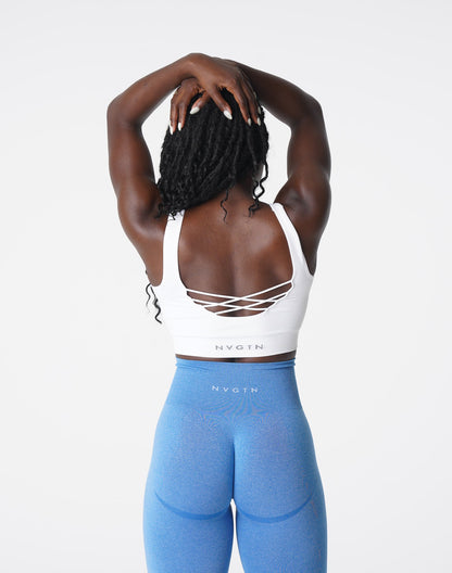 Women White Desire Ribbed Seamless Bra | NVGTN