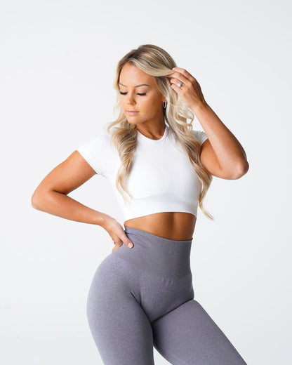 Women White Vortex Seamless Bra Top | NVGTN
