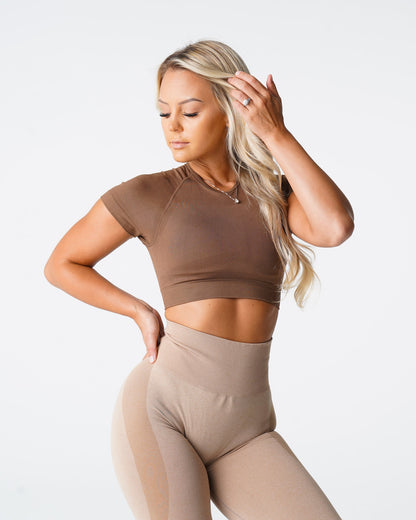 Women Mocha Vortex Seamless Bra Top | NVGTN