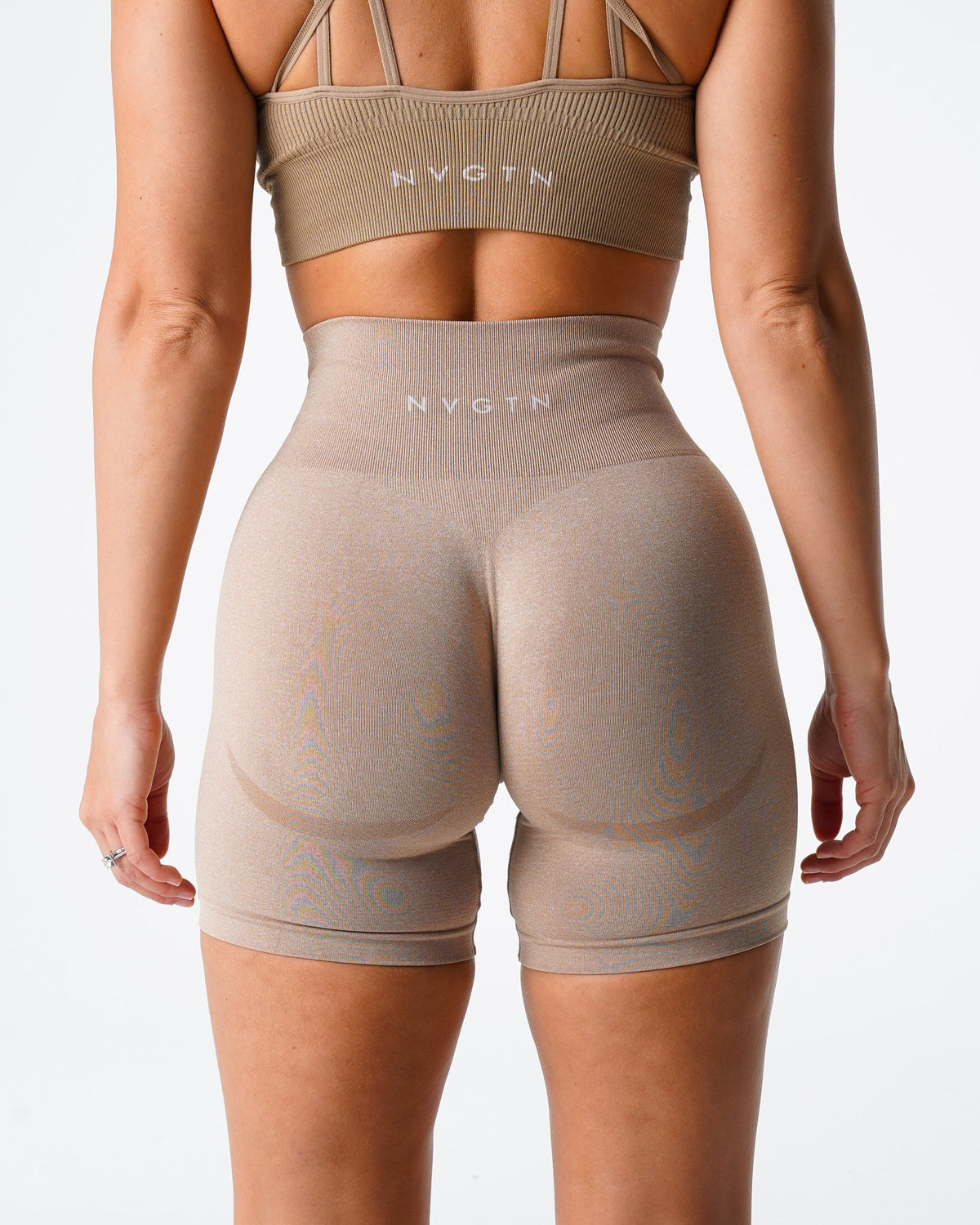 Women Beige Contour Seamless Shorts | NVGTN