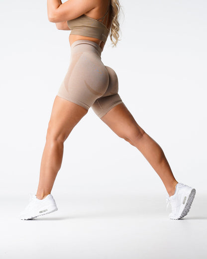 Women Beige Contour Seamless Shorts | NVGTN