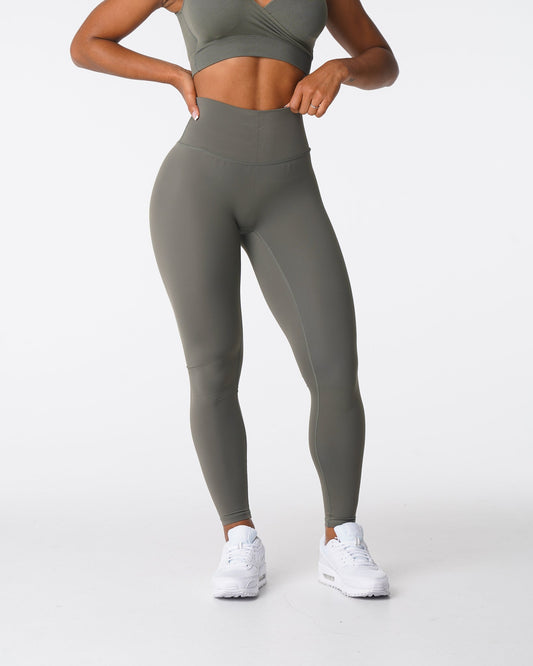 Women Khaki Green Signature 2.0 Leggings | NVGTN