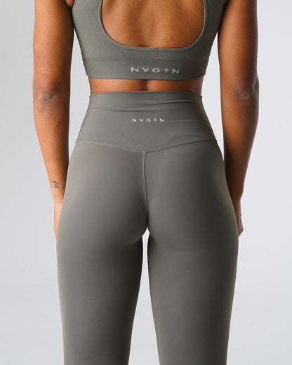 Women Khaki Green Signature 2.0 Leggings | NVGTN