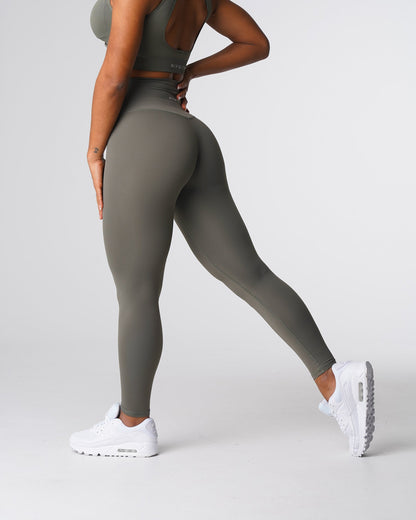 Women Khaki Green Signature 2.0 Leggings | NVGTN